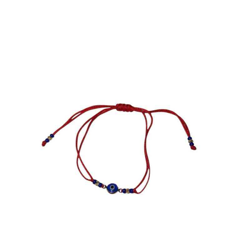 Pulso Hilo rojo / Ojo turco Azul graduable