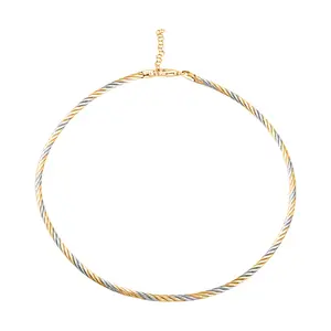 Shop LC Chain Necklace in 14K Yellow Gold and Rhodium Over Sterling Silver 19.25 Grams 17 Inches