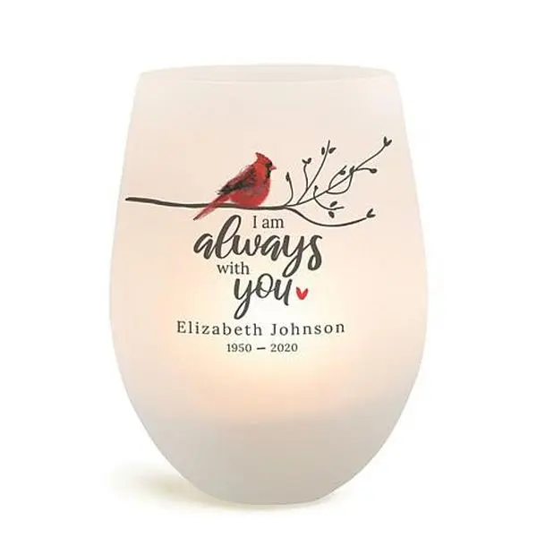 MBM Always With You Memorial Frosted Wine Glass Votive Holder MBM Always With You Memorial Frosted Wine Glass Votive Holder