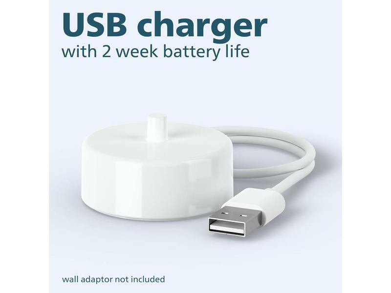 Philips Sonicare 4100 Power Toothbrush, Rechargeable Electric Toothbrush with Pressure Sensor, White (HX3681/23)