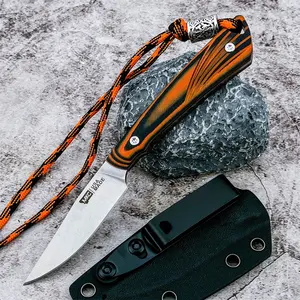 New High-Quality Fixed Blade Knife with Sheath, 8cr13mov Blade, G10 Handle, Outdoor Camping Knife, Portable Hiking Knife, Survival Tools