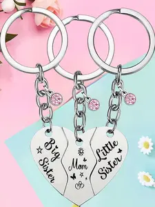 Heart Shaped Stainless Steel Keychain, Fashionable Personalized Letter Pattern Keychain for Women & Men, Trendy All-match Keychain for Birthday Gift