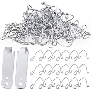 102 Pieces T Post Wire Clips Fence Wire Twister for T Post Clips Galvanized Steel Fence Wire Tensioning Tool for Fixing Fence Wire Clip Garden Farm Highway Sport Fences