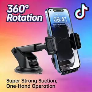 Premium Universal Car Suction Cup Phone Holder | 360°&270° Rotatable, Adhesive Gel Pad Smartphone Cellphone Mount Stand