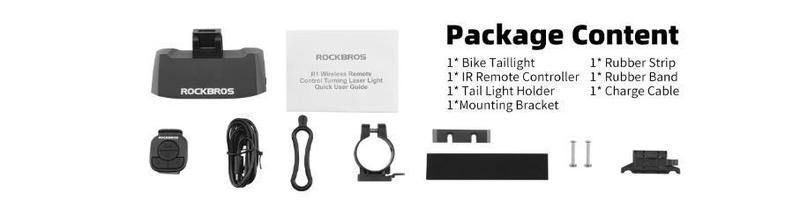 ROCKBROS Bike Tail Light Smart with Turn Signals, Wireless Remote Control Brake Bike Rear Light USB Rechargeable Bicycle Back Warning Light for Night Riding Safety