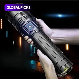 Rechargeable LED Tactical Flashlight, 5 Modes Zoomable High-Lumens Portable LED Light with Long-Range Beam & COB Light for Camping & Hiking, Adjustable Tactical Flashlights, Emergency LED Flashlight