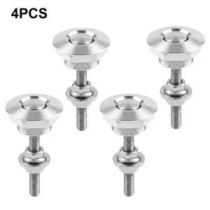 4Pcs Universal Quick Release Latch Kit, 1.25"/32mm Aluminum Alloy Push Button Hood Pins Lock Clips for Car Bumper, Bonnet, License Plate, Body Panels & DIY Projects