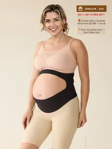 【BUY 1 GET A FREE GIFT, FIRST 10 ORDERS 】Momcozy CozySupport Ergonest Maternity Belly Band - 360° Support, Invisible Design, Adjustable for All Stages of Pregnancy, Thoughtful Gift for New Pregnant Moms,-【B】