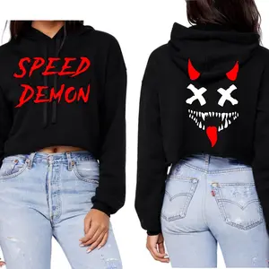 Speed Demon Cropped Hoodie- Bright Red| Car Biker Girls / Streetwear