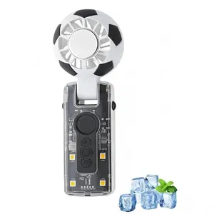 Portable Handheld Turbine Fan, Rechargeable, 5 Speed Settings, Foldable Mini Fan, Ideal for Travel, Desk, Camping, Small Cooling Fan