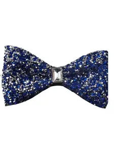 Full Diamond Bow Tie with Square Drill Buckle, Wedding Banquet Sparkling Butterfly Knot, Solid Color Regular Width Neckwear, Boho Bohemian Tie, Bow Tie Design