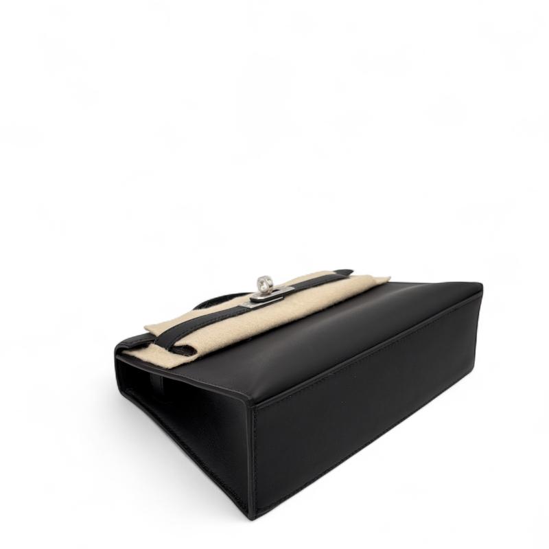 Pre-owned HERMÈS Leather tote bags Hermes Kelly Pochette Swift 89 Noir (cr0721a1)