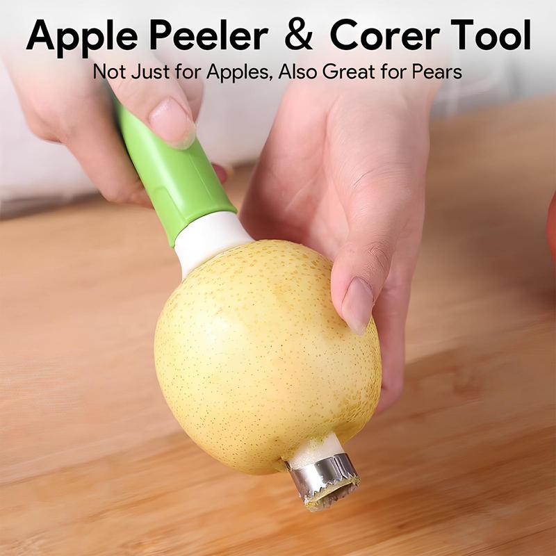 2-in-1 Apple Corer & Peeler Tool, Stainless Steel Fruit & Vegetable Core Remover for Apples, Pears, Bell Peppers, Easy Seed Removal Kitchen Gadget, Sharp Durable Design, Home Cooking Baking Essential