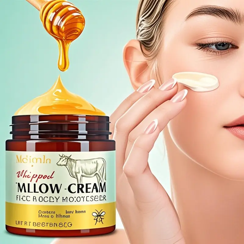 Meifenla Whipped Beef Tallow & Manuka Honey Nourishing Face Cream 120g,Hydrate for Sensitive Skin,Moisture Body Lotion & Lip Balm Skincare Moisturizer Hydrating Moisturizing