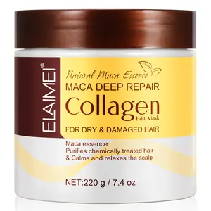 Elaimei Collagen Hair Mask Essence 220g, Contains Moroccan Argan Oil and Collagen, Suitable for Dry Damaged Hair, Winter Hair Care, Deep Nourishing Repairing