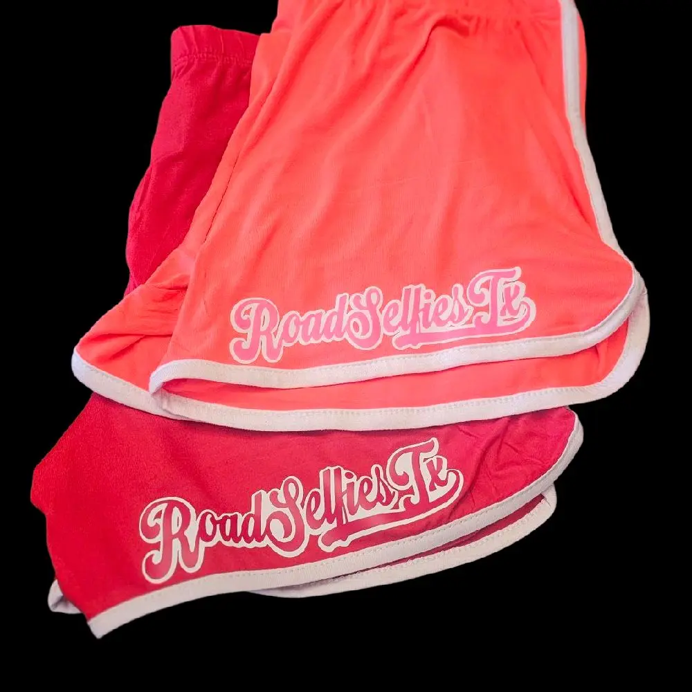 RoadSelfiesTx Ladies Baseball/Track Shorts with Logo Design