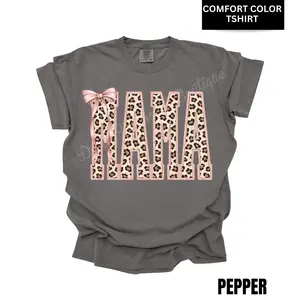 Mama Cheetah Rose Gold Comfort Color T-Shirt