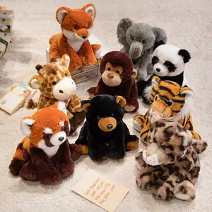 Seated Forest Animal Plush Toy Black Bear Doll Zoo Gift teddy