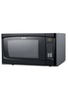 COMMERCIAL CHEF 1.6 Cubic Foot Microwave with 10 Power Levels, Small Microwave with Push Button, 1000 Watt Microwave with Digital Control Panels, Countertop Microwave with Timer, Black