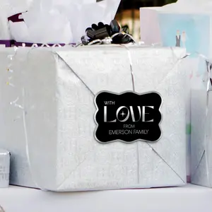Personalized Wedding Gift Tag | With Love Design | Foil Cardstock Tag