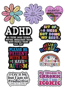 10pcs Inspirational Enamel Pins Set, Flower Brooch, Colorful Cartoon Style Love Motivational Badges for Hats Jackets Backpacks, Unique Gift Idea