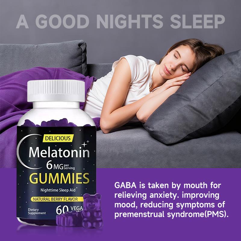 Sleep Gummy - Melatonin, Vitamin D, Magnesium, Lemon Balm Extract, Gelatin-Free, Gluten-Free, Vegan & Non-GMO