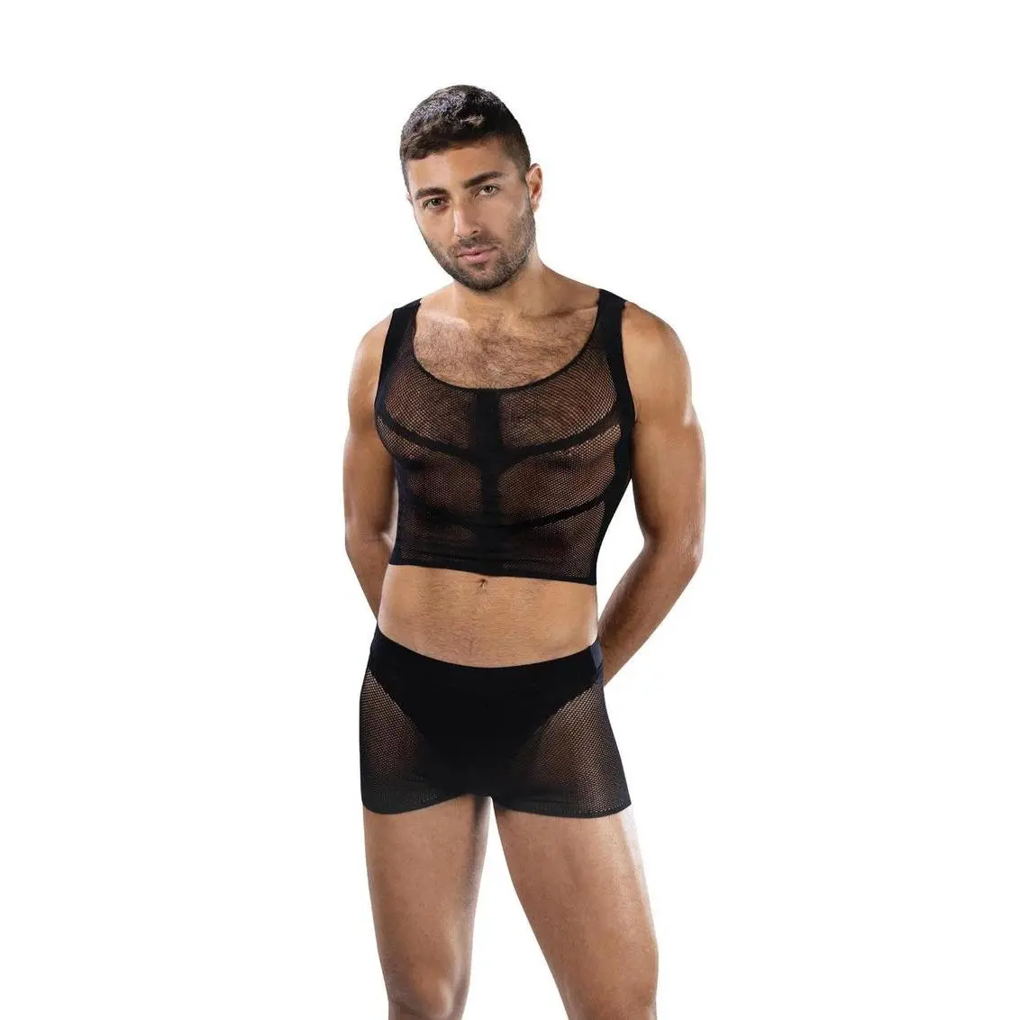 Envy Menswear Fishnet Armor Set (2 Piece) - Os