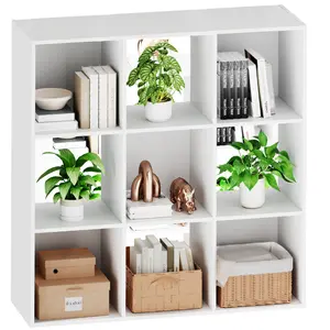 Cube Storage Organizer - Open Cube Bookshelf with 5 Removable Back Panels, Display Storage Bookcase for Living Room, Bedroom, Entrance Hall, Home Office，36" L×11.6" W×36" H