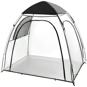 PVC Clear Sports Tent - Large 2-3 Person Instant Pop-Up Tent With Zipper Window, UV-Proof, Weatherproof For Watching Sports, Camping, Fishing