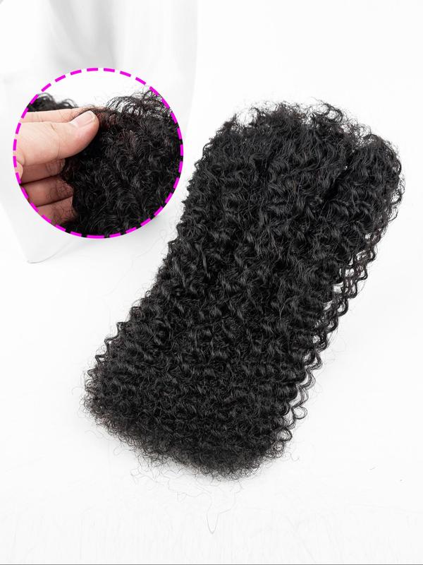 30g a pack Kinky Afro Bulk Hair Soft Real Human Hair Braiding Material, 16 Inch Dirty Bun Making Supplies, Soft African Curly Texture