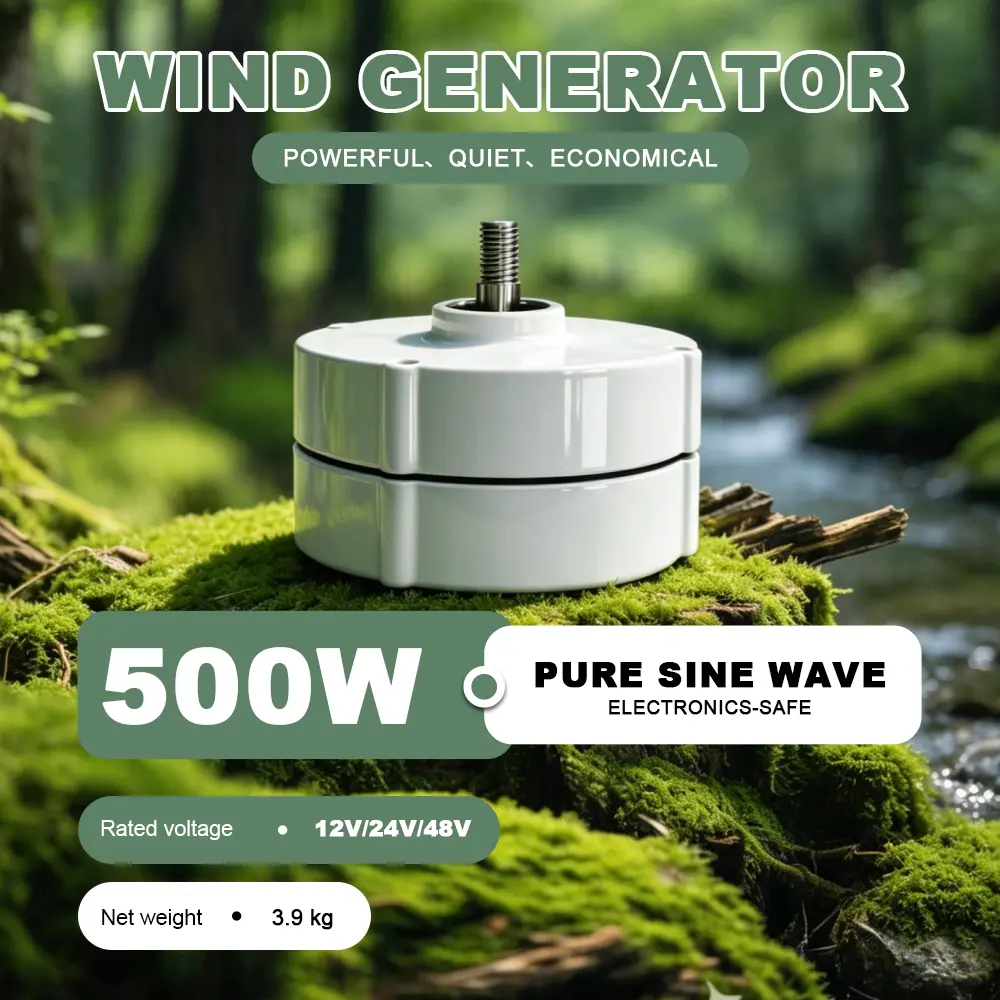 SMARAAD Metal 500W Max Gearless Rare Earth Permanent Magnet Single Shaft PMG Dynamo, High-Quality Metal Materials Ultra-Quiet Water Turbine Hydro Generator for Residential Buildings DIY Home Power Systems, 25+ Year Service Life Wind Turbine Component camp