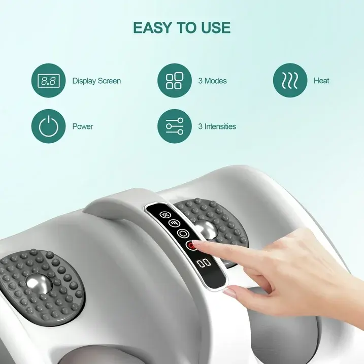Foot Vibration Massager with Heat Option for Calf and Foot Therapy - Multi-Function Shiatsu, Rolling, and Foot Vibration Massager with Heat Option for Calf and Foot Therapy - Multi-Function Shiatsu, Rolling, and