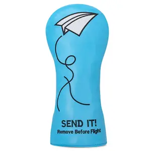 Blue Golf Club Cover with Airplane Design, Dust-Proof Fabric Protection, Fits Most Brands, Perfect Gift for Golf Enthusiasts, Golf Accessories