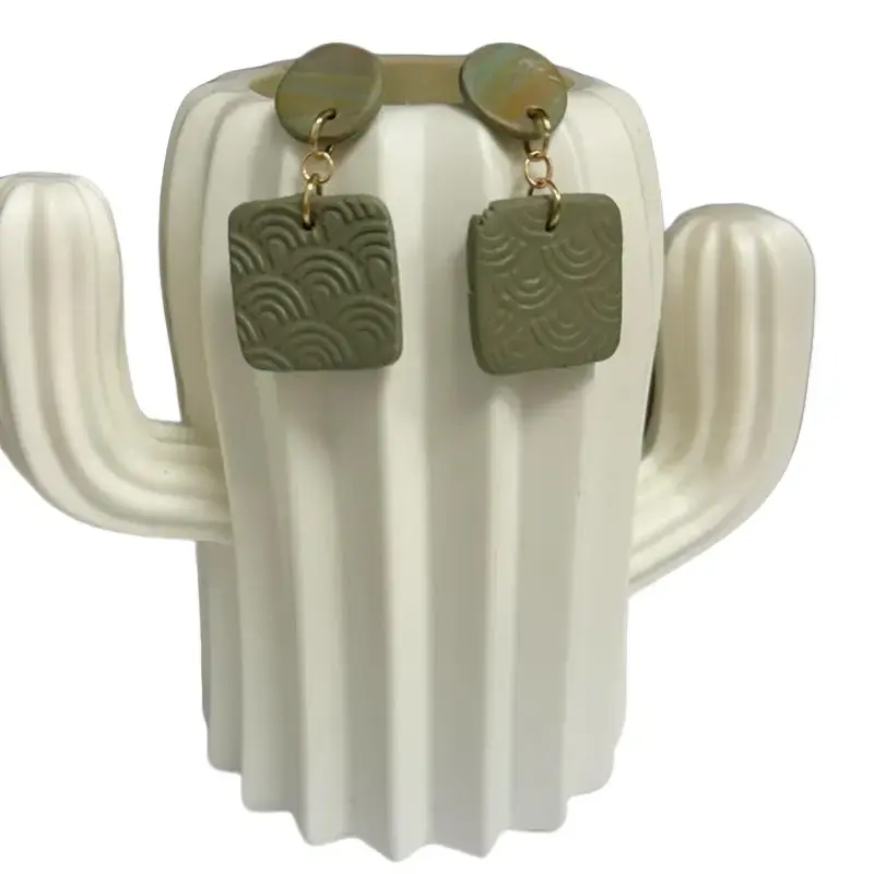 Clay Earrings - Minimalist Design in Natural Clay Material - Simple and Elegant Jewelry for Clay Enthusiasts