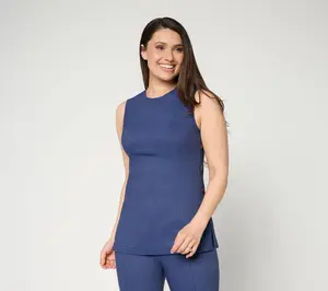 RM Studio x Rebecca Minkoff Stretch Twill Button Detail Sleeveless Top