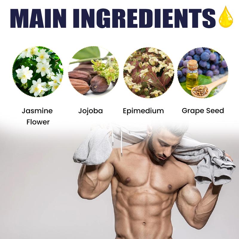 North Moon Men's Private Area Massage Enlargement Oil 10ml with Chive Seeds Jasmine Flowers & Epimedium for Delay Enhancement