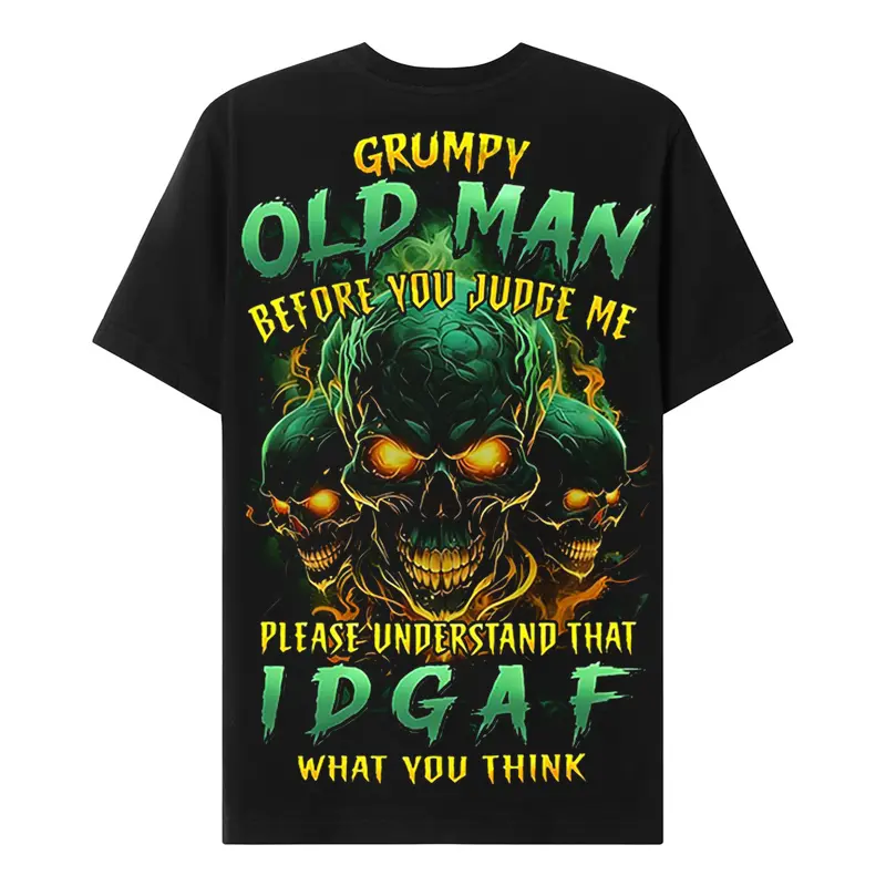 Chaosmoda Generation X Grumpy Old Man Before You Judge Me Custom Year Skull T-shirt | Crewneck Breathable