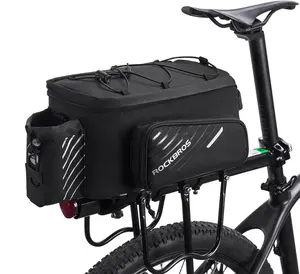 ROCKBROS 12L Bike Trunk Bag, Expandable Waterproof Rear Rack Bag, Bicycle Pannier Rack Storage for Commuting Touring