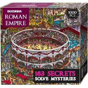 QUOKKA 1000-Piece Jigsaw Puzzle for Adults - Roman Empire Colosseum, 163 Hidden Mysteries, 2 Secret Envelopes, Interactive Challenge for Visual Reasoning Immersive Experience