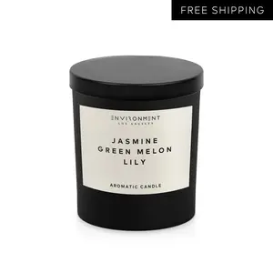 ENVIRONMENT Inspired by 5-Star Resort WN Candle, 8oz Luxury Coconut Wax Candles for Home (Jasmine | Green Melon | Lily) 1 Wick Candle, Home Fragrance Products, 1 Wick Candle, Vegan & Cruelty-Free