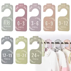 Nursery Closet Organizers 8 Pack Wooden Hanging Baby Clothes Dividers Hanger Perfect Baby Shower Gift for New Moms & Gifts for Mother's Day Vintage Wooden Hangers Storage Hangers