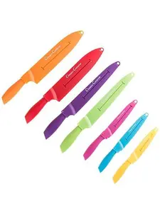 Hastings Home 14-Piece Colored Knife Set with Sheaths, Pro Grade