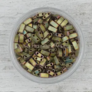 2035 Half Tila Beads - Antique Bronze