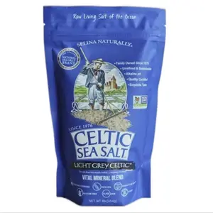 Celtic Sea Salt, Selina Naturally Light Grey Vital Mineral Blend, 8 ounce (454 g) Natural Kosher light Grey Resealable Organic Flavor