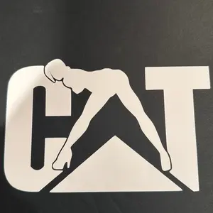 CAT Woman white vinyl waterproof Decal 7”x4.5”