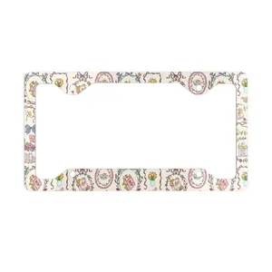 Spring Garden Book License Plate Frame - Floral Bookish Car Accessory for Librarians - Reading Lover Gift - Aesthetic Flower & Book License Plate Cover