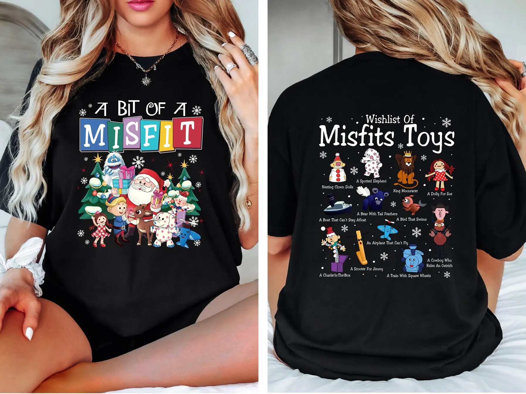 Misfits Toys Christmas 2 Sides T-shirt, Rudolphs The Red Nosed Reindeer Sweatshirt Hoodie, Christmas Movie Shirt, Christmas Gift, Teacher Outfits 2024