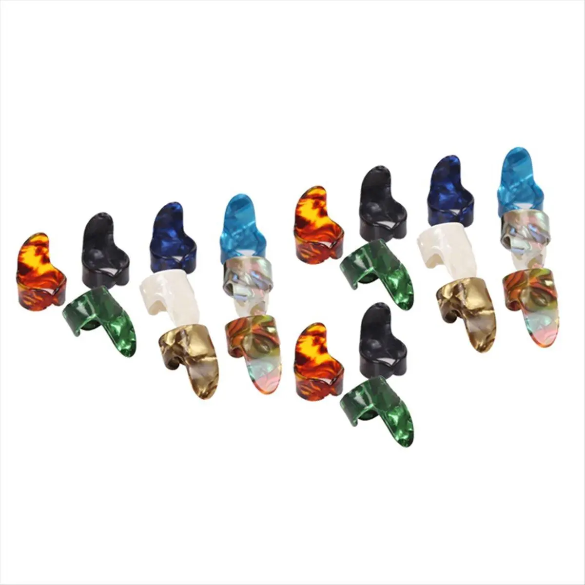 Finger Picks, Medium, Flat Thumbpicks, Celluloid Guitar Finger Picks (24 Pieces Forefinger Picks)