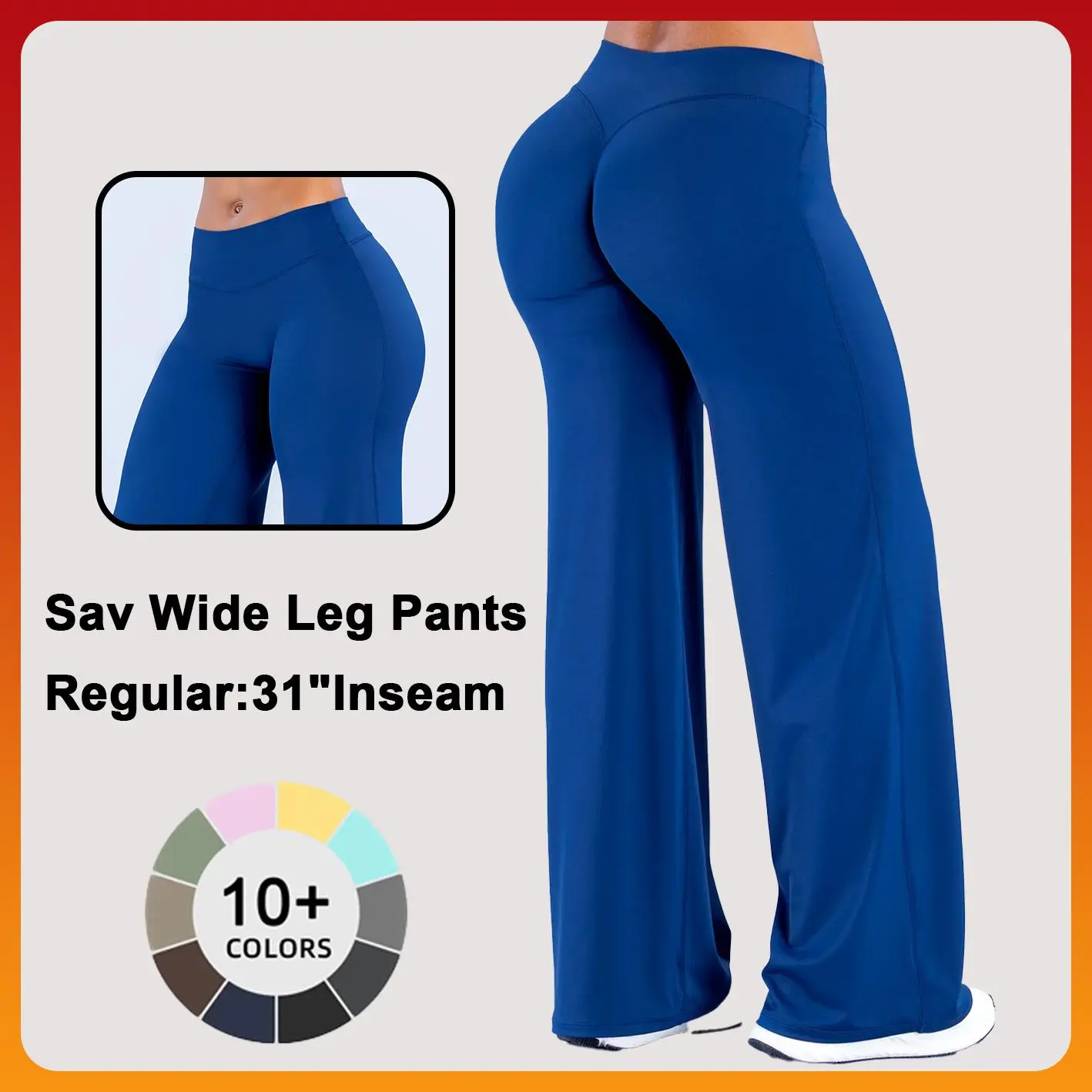 DENFY Sav Wide Leg Pants High Waisted Flare Leggings Women Yoga Pants Bootcut Leggings Tummy Control Sculpting Pants Butt Lifting Workout Gym Wear