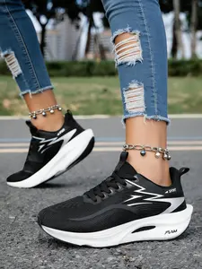 Couple's Style Platform Running Shoes, New Spring Style, High-quality Running Shoes, Breathable Mesh Design, Non-slip Sole, Suitable for Outdoor Running and Gym Workouts.